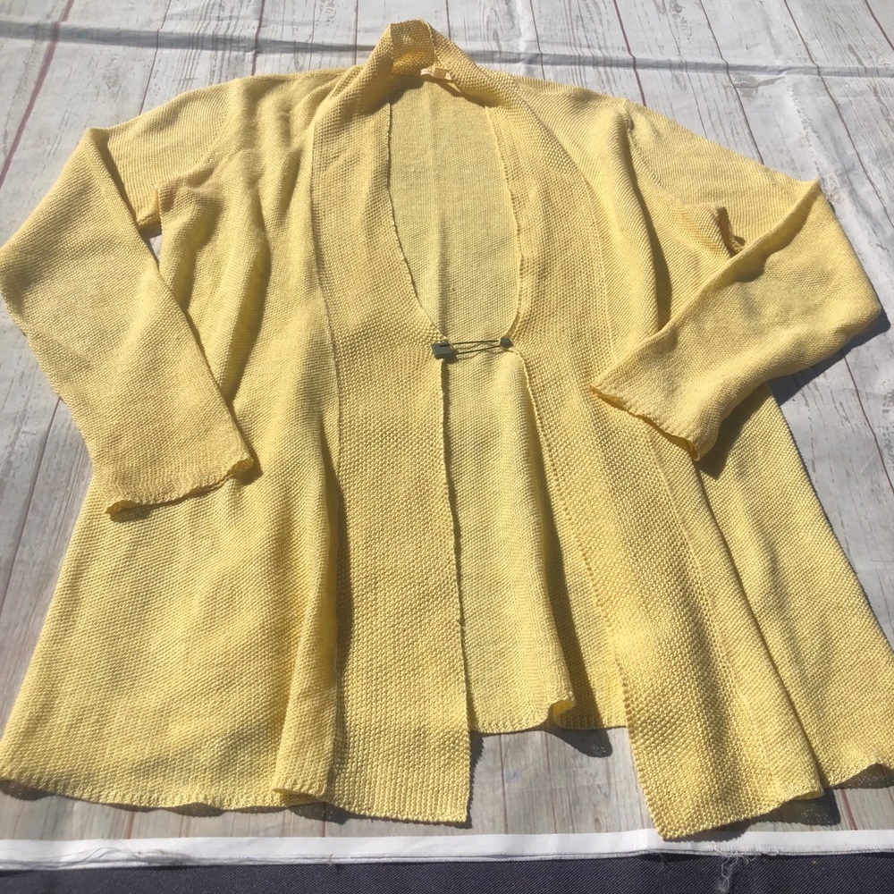 Eileen Fisher Yellow Cardigan Size Small